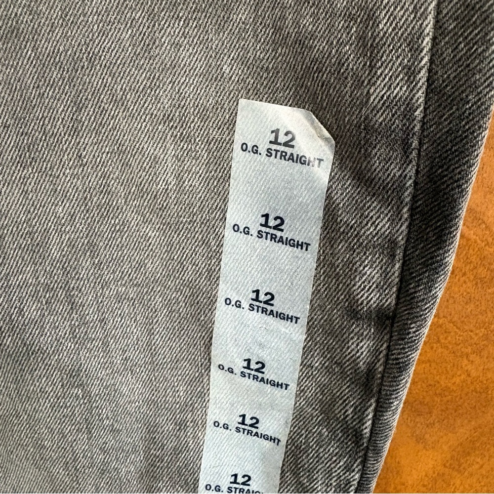 Old Navy Gray OG Straight Leg High Rise Jeans NWT Size 12 Button Fly Y2K Grunge - Picture 13 of 15